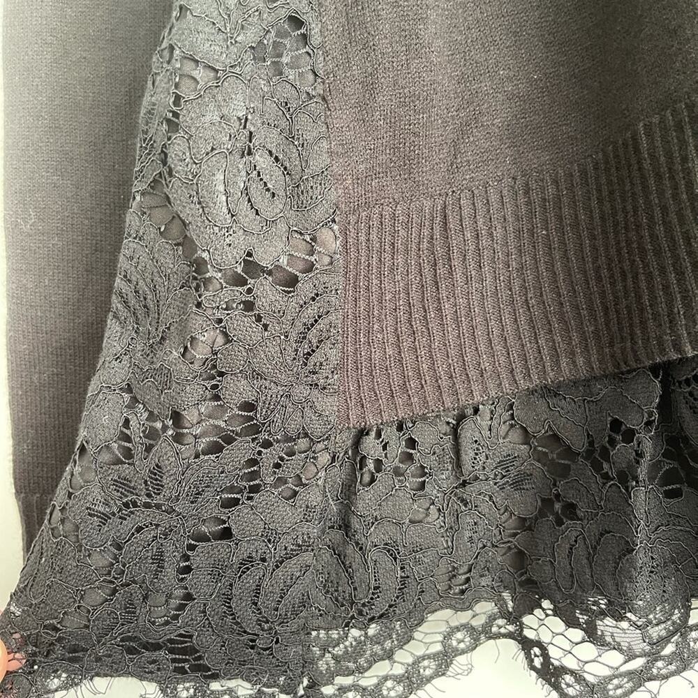SPRING SALE! Kate Spade Broome Street Lace Pearl Button Black Sweater Small - Picture 3 of 9